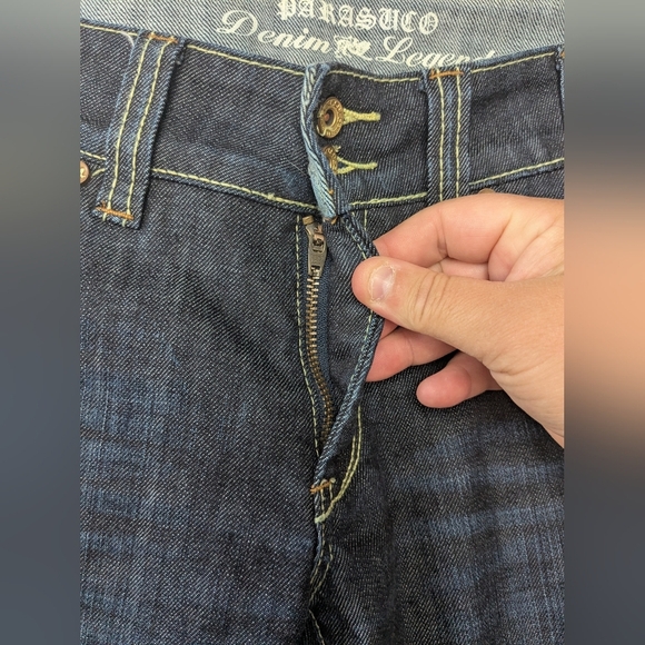 PARASUCO Y2K Women Jeans Pant Size 31 Blue Washed Color Flare And Low Waist - Picture 6 of 13